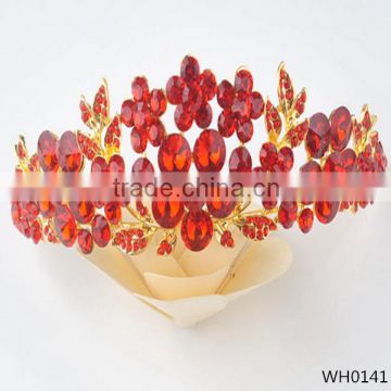 2015 Fashion newest jewelry pageant tiaras crowns wholesale red crown