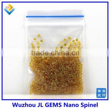 new synthetic round dark Bees Yellow Nano Spinel stone for wax setting