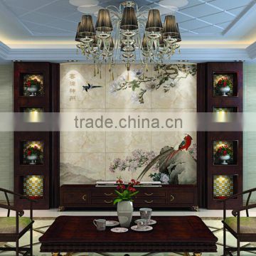 Customized Design Wonderful Printing For Glass High Quality TV Background Glass Wall