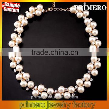 Wholesale Imitation Pearl Direct Selling Glisten Crystal natural Pearl Collar Necklaces