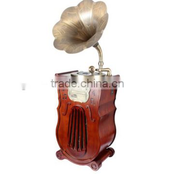 Fanmusic Classic Phonograph, Wooden Gramophone,Antique & chocolate color