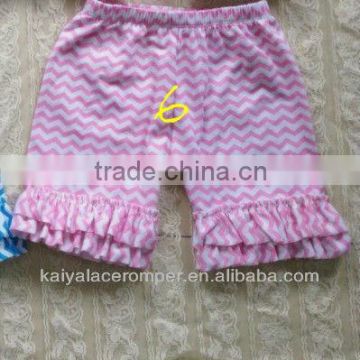 2014 Short summer kids shorts cotton chevron printed so cute baby double ruffle cotton boys shorts sale