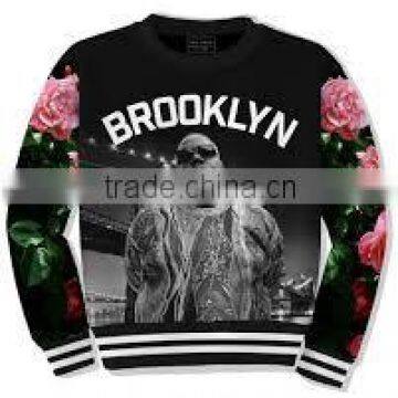 100% Polyester Pullover Crew Neck Sublimated Sweat Shirt with Brooklyn print