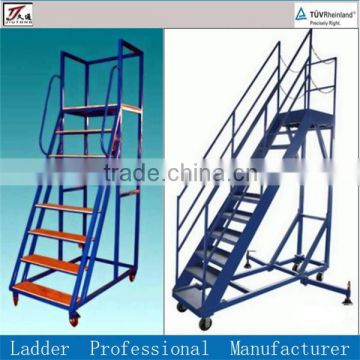 steel movable step ladder with wheels