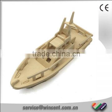 Hot Sale Mini Wood Boat 3D Puzzle For Kid Assembling