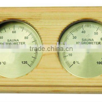 Wood Sauna room thermometer and hygrometer