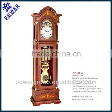 Cherry wood Grandfather clock White clock face and golden hammer case German made Hermle movement High quality PW1584HA