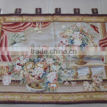 Imitate handmade embroidery flower tapestry wall hanging