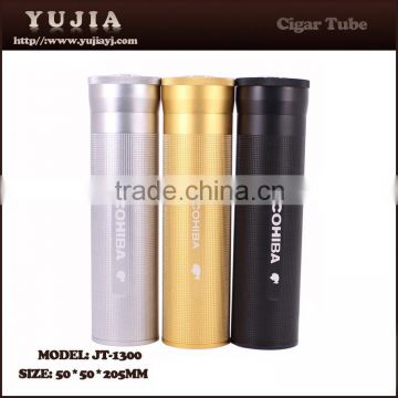 Best Luxury Three colors Hot sale portable Cigar Tube Cigar Humidor With Humidifier Hygrometer                        
                                                Quality Choice