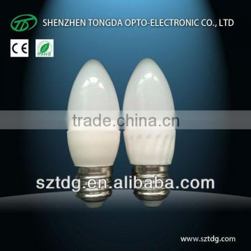 E14 E27 B22 led candle bulb ceramic 3w dimmable with Samsung Chip(CE&Rohs)