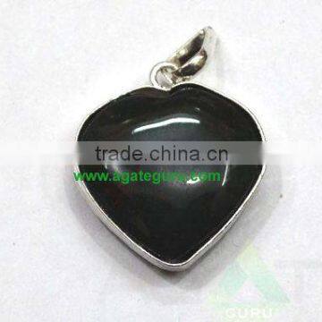 Black Agate Heart Pendant : Wholesale Gemstone