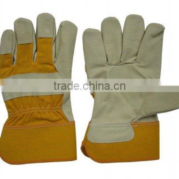 Pig Grain Leather Palm Cotton Back Working Glove