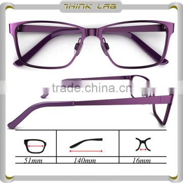 Fashion eyewear frame new model glasses stainless steel frame in purple