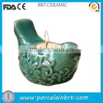 Bird shaped ceramic small candle holder