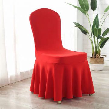 Red Elastic Stretch Air Spandex Skirt Banquet Chair Covers for Wedding Party Banquet Event