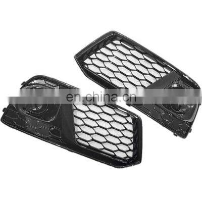 RSQ5 fog grill for Audi Q5 RSQ5 ABS glossy black car fog honeycomb mesh grille 2017 2018 2019
