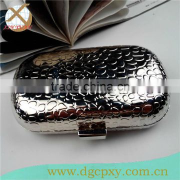 6 inch silver metal evening cases box for toiletry