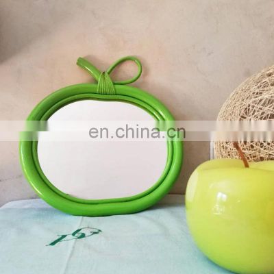 Hot Sale Green Apple Rattan mirror Home Decoration Kid's Decor Bedroom WHolesale made in Vietnam