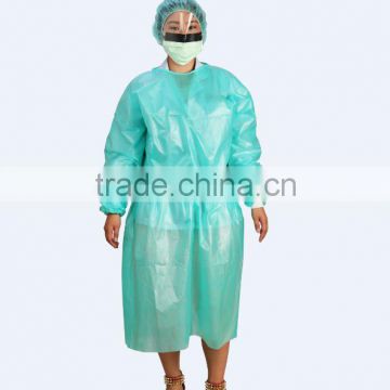 Waterproof PE cover medical disposable isolation gown