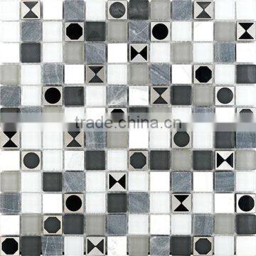 Glass mosaic, Stainless Steel mosaic, Marble Mosaic GB-GSM404SQ