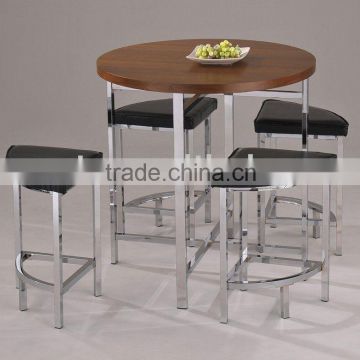 Bar furniture, Wood Bar Table and Black Bar Chair