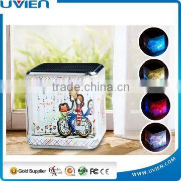 Cartoon Print Mini Stereo Speaker with FM and TF Card Reader