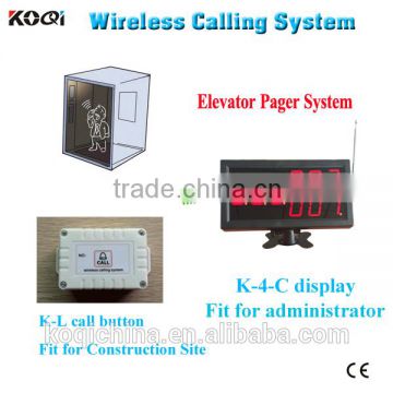Multi functional Wireless waiter call button Transmission System remote control elevator calling system for building site