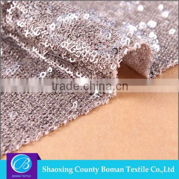 Textiles supplier Latest design Elegant Knitted stretch sequin fabric