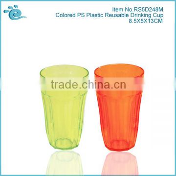 Colored PS Plastic Reusable Drinking Cup