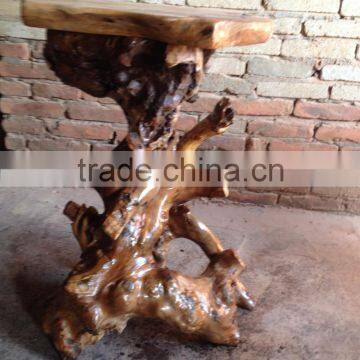 Newest Decorative Flower Stand Handly Carved Wooden Root Flower Stand