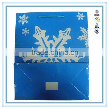 handbags wholesale china blue snowflake printing unique paper bag