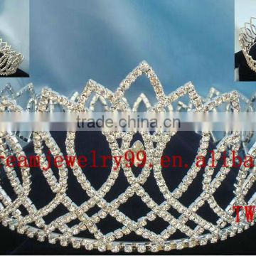 fashion design rhinestone princess crown for girls