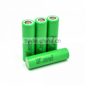 Hot selling Samsung Green INR18650-25R 2500mAh 3.6V 20A li-ion 18650 25R rechargeable battery