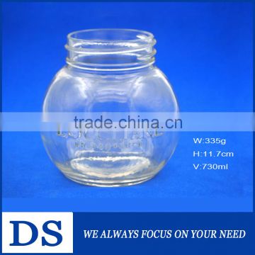 730ml wholesale unique ball shape glass jar for jam