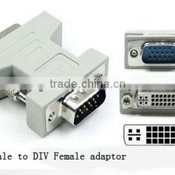 VGA male to DVI female adaptor/converter