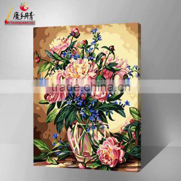 ceramic flower pot painting designs for canvas oil painting by number with high quality