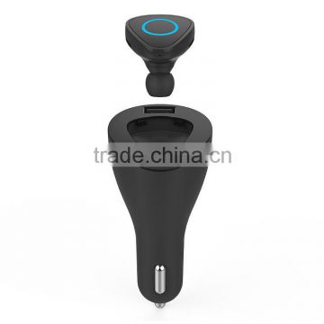 Roman R6000 Bluetooth Earphone with Car Charger 2 in 1 Noise Cancelling Headset with Microphone for Mobile Phone