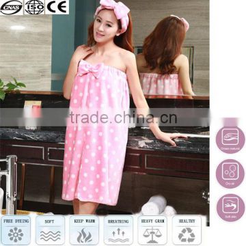 lady pink terry bathrobe with hook and loop