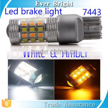Guangzhou car led light 2835 42SMD two color white amber led brake light t20 w21/5w 7443 led