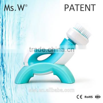 Ms.W New Coming Pore Face Cleanser Brush Sonic Battery Operated Skin Care Facial Cleansing Brush