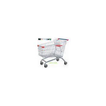 212 Liter Metal Supermarket Grocery Shopping Cart With Wheels Anti Theft Structure