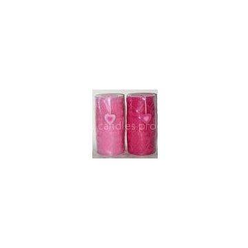 6 Inch Large Valentine Day Scented Pillar Candles with Heart Carving