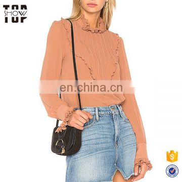 Hot products top 20 top femme plisse embellished fashion top 2017