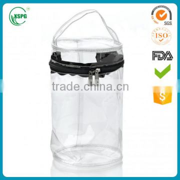 cylinder shape pvc ziplock cosmetic bag