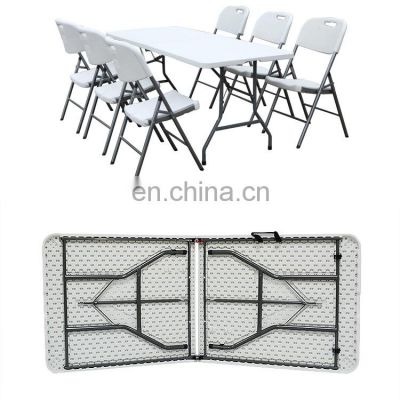 portable outdoor furniture poker white rectangular plastic banquet catering bbq camping picnic folding table