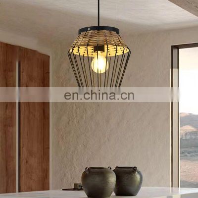 HUAYI Modern Style Iron Rattan 60watt E27 Kitchen Dining Room Living Room Nordic Ceiling Hanging Pendant Light