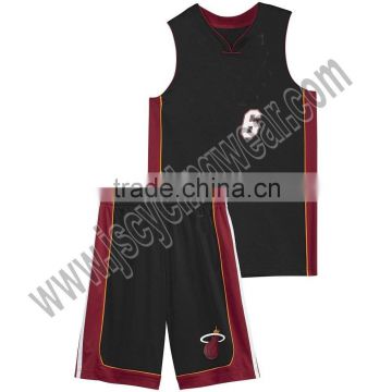 Good quality black and red basketball uniforms, Basketball jersey and short