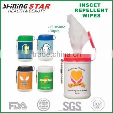JS-05002 China private label 30pcs insect repellent wipes for restaurant