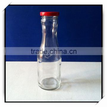 300ml unique juice glass bottle with metal lid