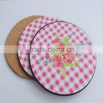 Promotional gift Round Custom MDF Cork Coaster